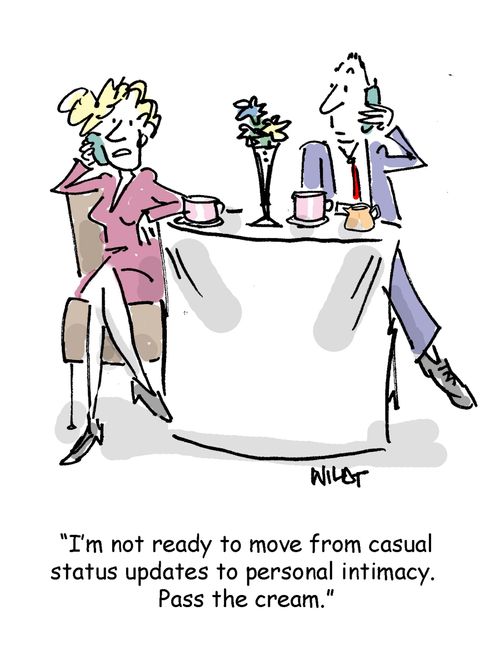 I'm not ready to move from casual status updates to personal intimacy. Pass the cream.