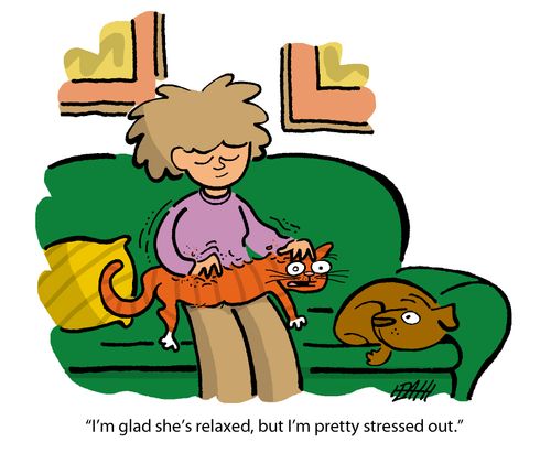 'I'm glad she's relaxed, but I'm pretty stressed out.'
