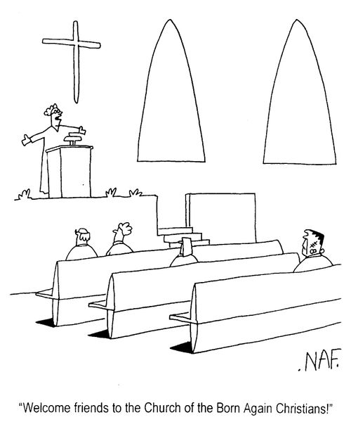 Frankenstein's Monster in Church - "Welcome friends to the Church of the Born Again Christians,"