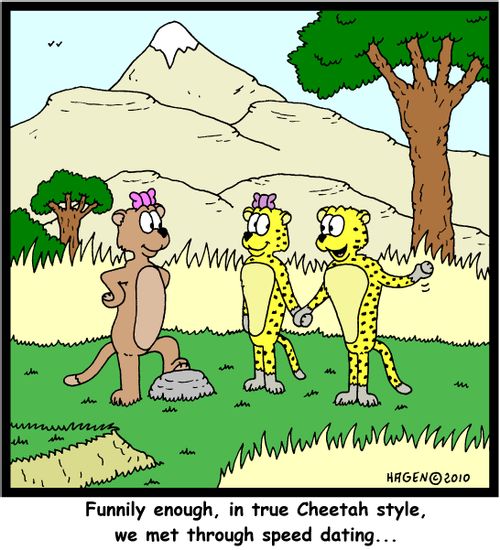 'Funnily enough, in true Cheetah style, we met through speed dating...'
