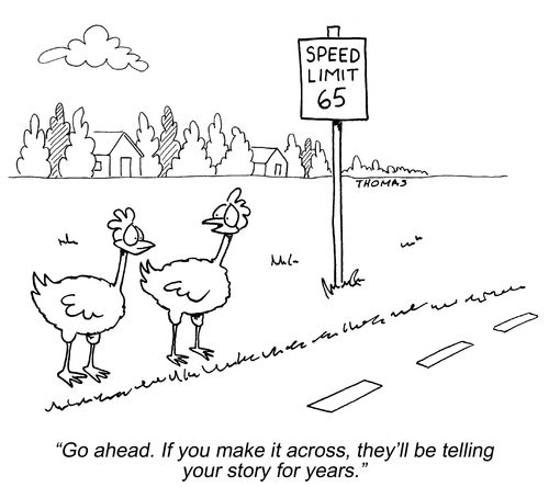 'Go ahead. If you make it across, they'll be telling your story for years.'