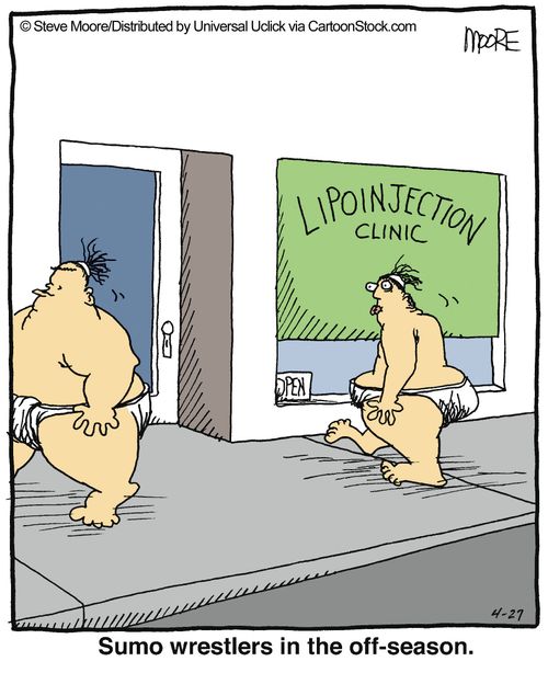 Sumo wrestlers in the off-season.