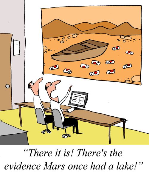 "There it is!  There's the evidence Mars once had a lake!"