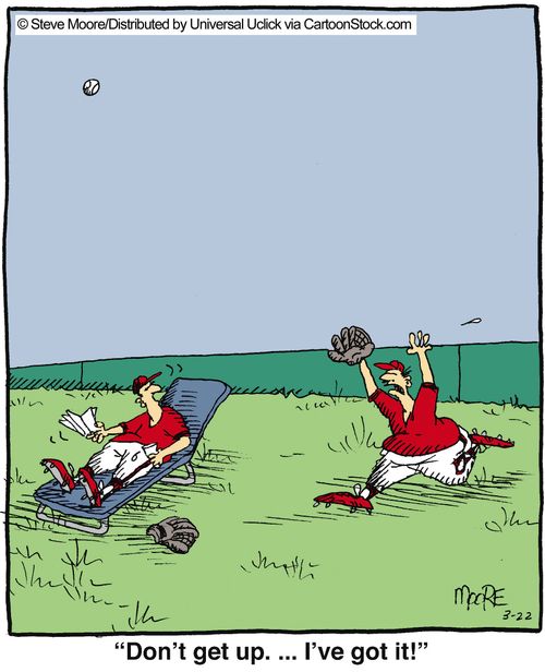 'Don't get up. ... I've got it!'