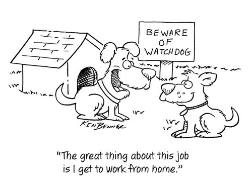 "The great thing about this job is I get to work from home."