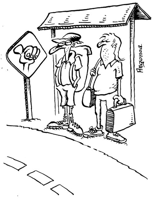 Hitch hiker stop and shelter
