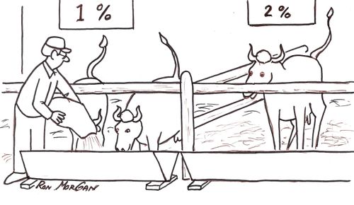 Farmer has cows that give 1% and 2 % fat content.