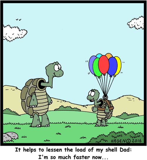 "It helps to lessen the load of my shelf Dad: I'm so much faster now..."