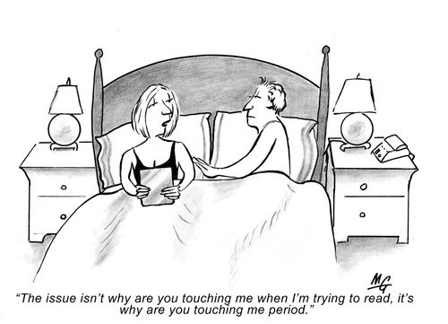'The issue isn't why are you touching me when I'm trying to read, it's why are you touching me period.'