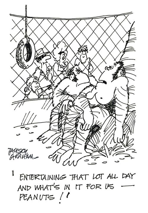 "Entertaining that lot all day and what's in it for us - peanuts!"