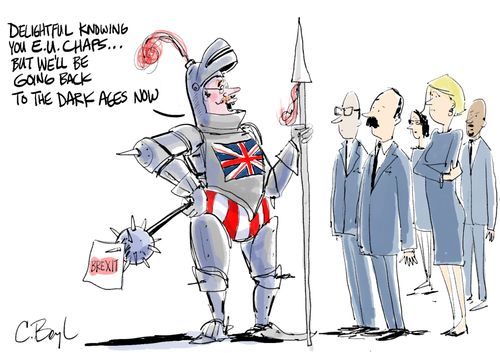 "Delightful knowing you E.U. chaps...but we'll be going back to the Dark Ages now."