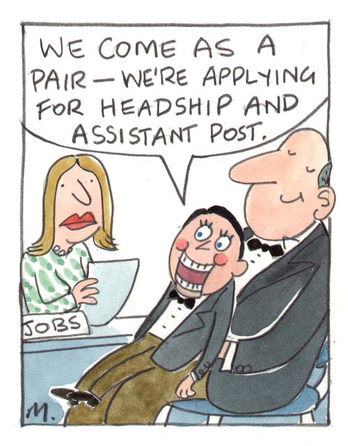 'We come as a pair - we're applying for headship and assistant post.'