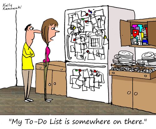 "My to-do list is somewhere on there."