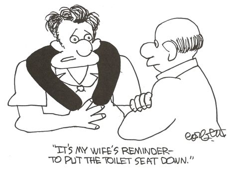 'It's my wife's reminder to put the toilet seat down.'