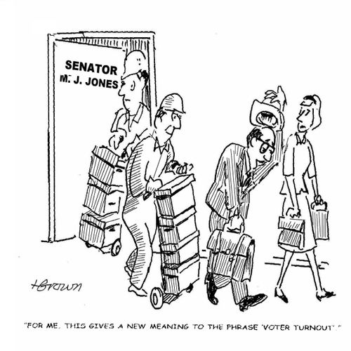 'For me, this gives a new meaning to the phrase 'voter turnout'.'