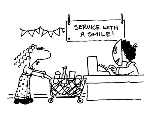 'Service with a smile.'