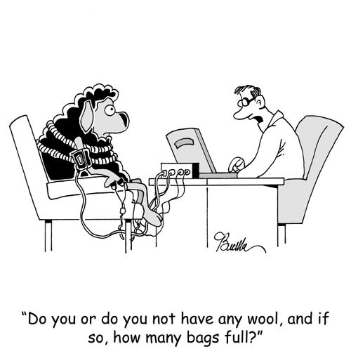 "Do you or do you not have any wool, and if so, how many bags full?"