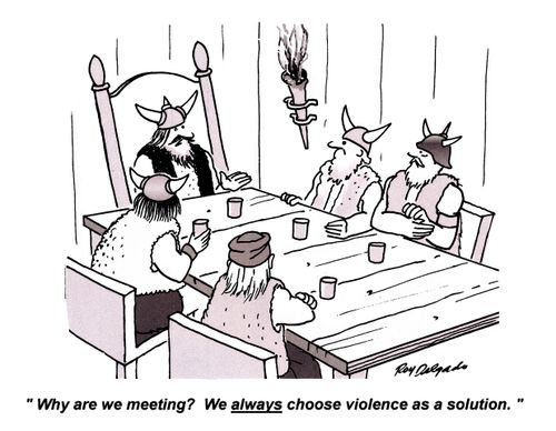 'Why are we meeting? We always choose violence as a solution.'