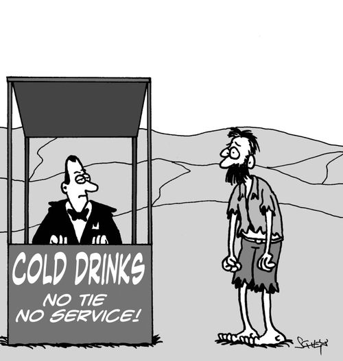 No tie No service.