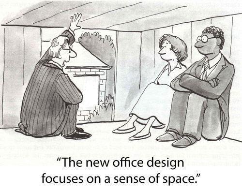 'The new office design focuses on a sense of space.'