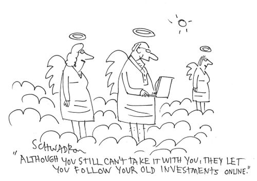 'Although you still can't take it with you, they let you follow your old investments online.'
