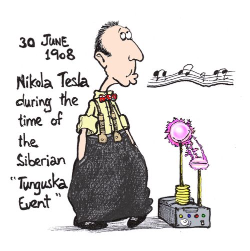 Nikola Tesla during the time of the Siberian 'Tunguska Event'.