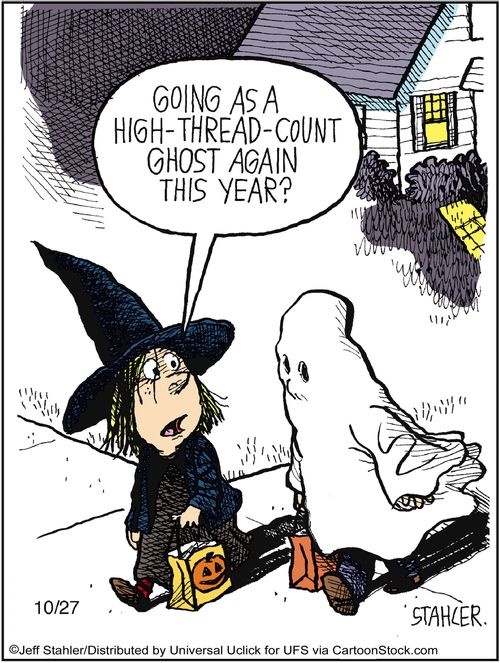 'Going as a high-thread-count ghost again this year.'