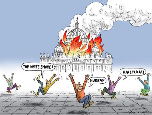 White smoke in the Vatican.