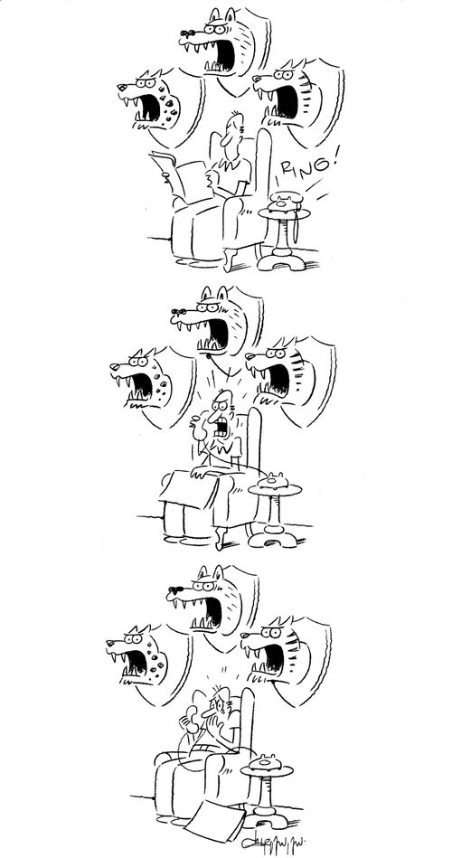 Angry telephone call.