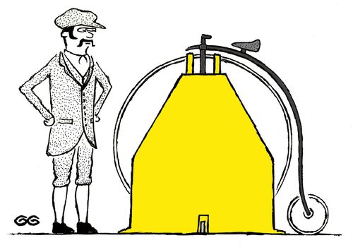 Penny Farthing in Giant Wheel Clamp.