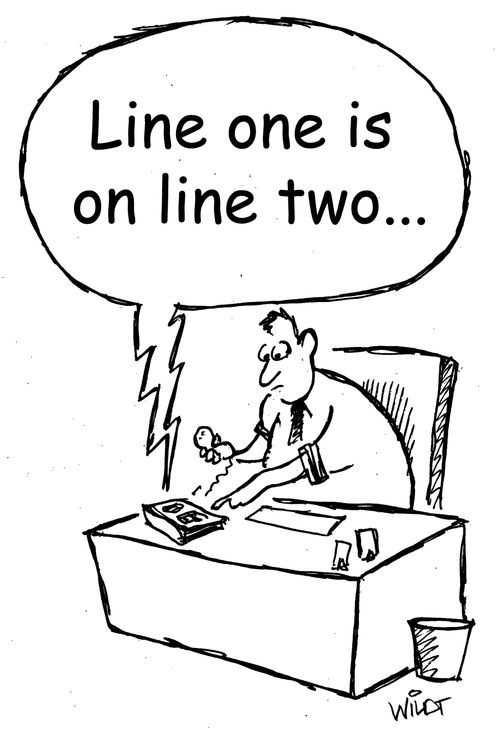 "Line one is on line two..."