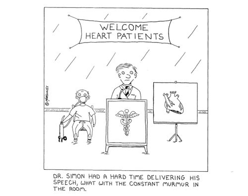 Dr. Simon had a hard time delivering his speech, what with the constant murmur in the room