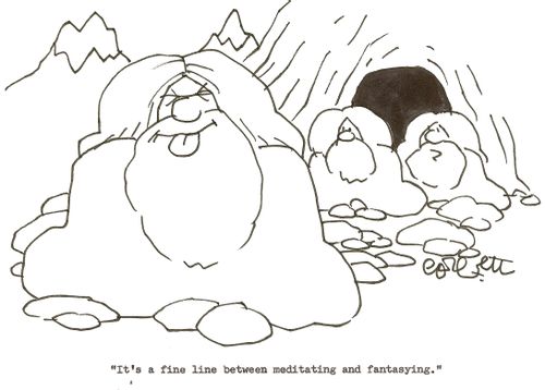 'It's a fine line between meditating and fantasying.' 