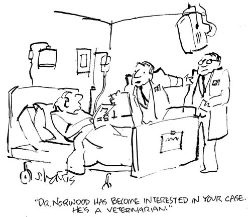 'Dr. Norwood has become interested in your case. He's a veterinarian.'