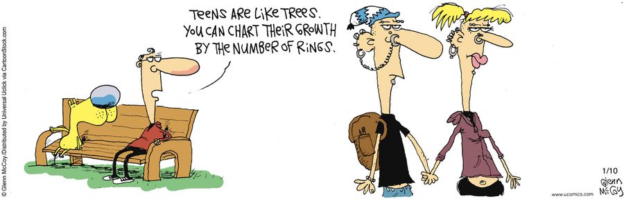 'Teens are like trees, you can chart their growth by the number of rings.'