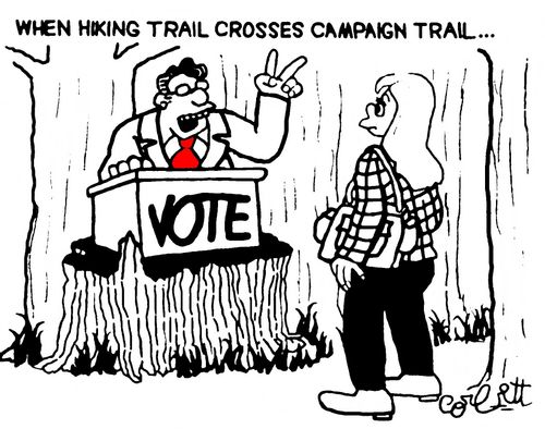 When hiking trail crosses campaign trail...VOTE! 