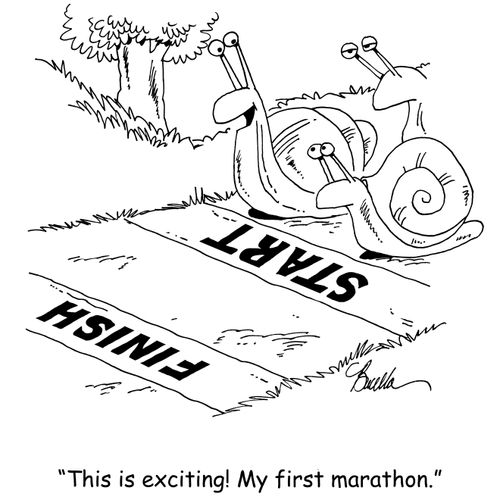 "This is exciting! My first marathon."