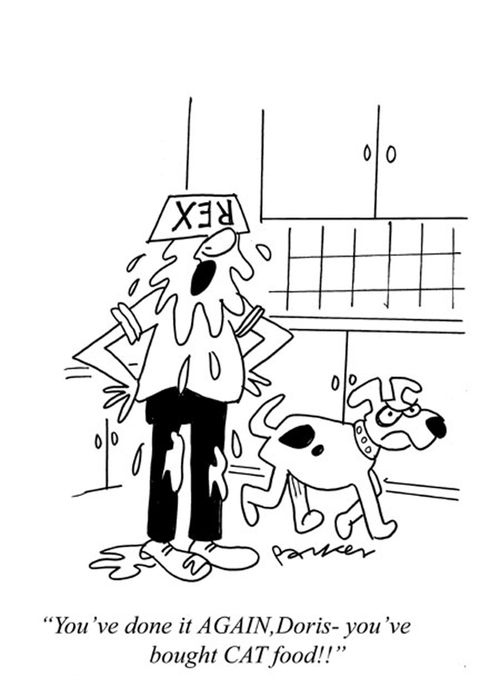 'You've done it AGAIN,Doris- you've bought CAT food!!'