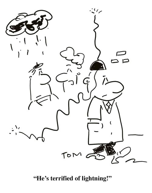 'He's terrified of lightning'
