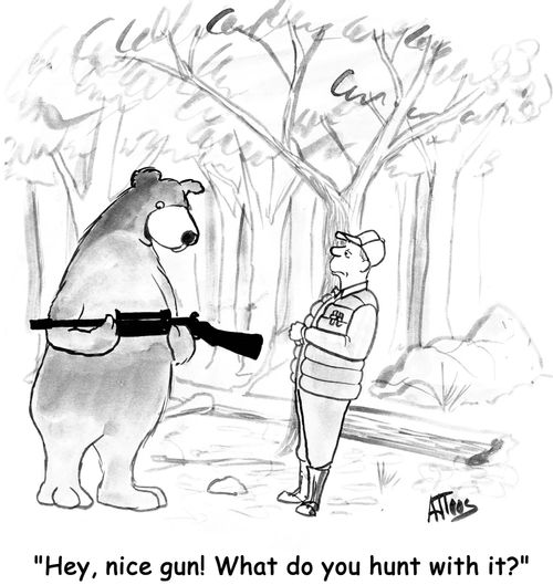 'Hey, nice gun! What do you hunt with it?'