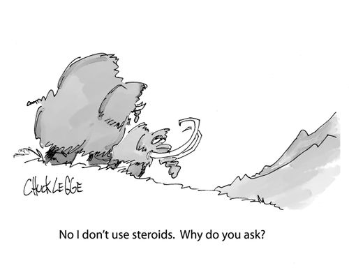 "No I don't use steroids. Why do you ask?"