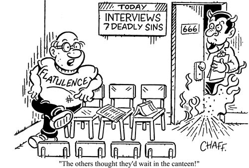 Interviews - 7 Deadly Sins.  'The others thought they'd wait in the canteen!'
