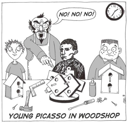 Young Picasso In Woodshop