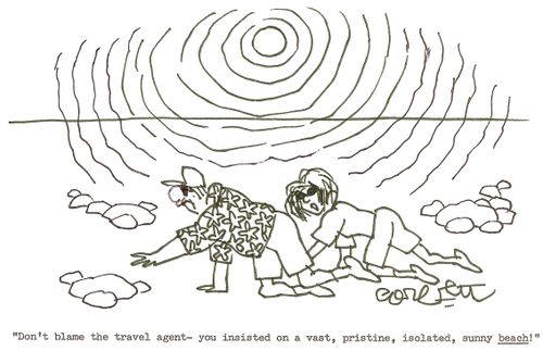 'Don't blame the travel agent - you insisted on a vast, pristine, isolated, sunny BEACH!'