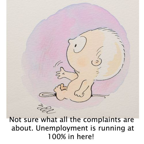 'Not sure what all the complaints are about. Unemployment is running at 100% in here!'