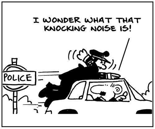 'I wonder what that knocking noise is.'