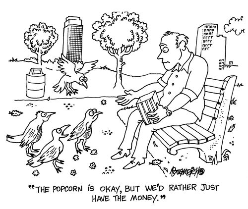 'The popcorn is okay, but we'd rather just have the money.'