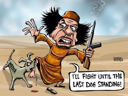 Gaddafi calls foreign media, dogs!