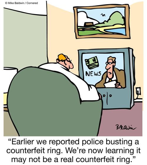 "Earlier we reported police busting a counterfeit ring. We're now learning it may not be a real counterfeit ring."
