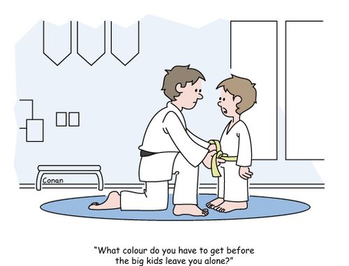"What colour do you have to get before the big kids leave you alone?"